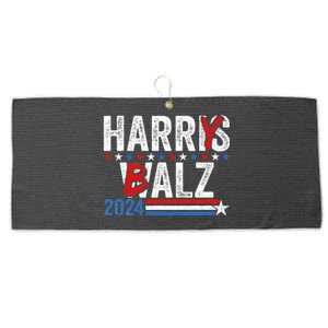 Harris Walz 24 Harry Balz 2024 Meme Democratics Vote Large Microfiber Waffle Golf Towel