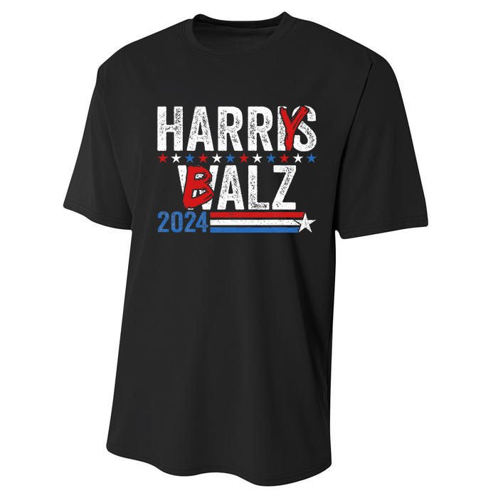 Harris Walz 24 Harry Balz 2024 Meme Democratics Vote Performance Sprint T-Shirt