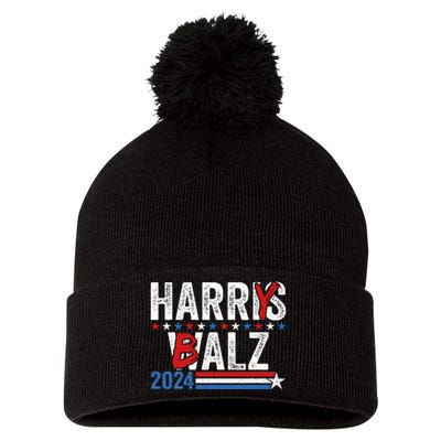 Harris Walz 24 Harry Balz 2024 Meme Democratics Vote Pom Pom 12in Knit Beanie