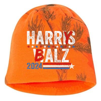 Harris Walz 24 Harry Balz 2024 Meme Democratics Vote Kati - Camo Knit Beanie