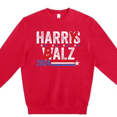 Harris Walz 24 Harry Balz 2024 Meme Democratics Vote Premium Crewneck Sweatshirt