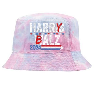 Harris Walz 24 Harry Balz 2024 Meme Democratics Vote Tie-Dyed Bucket Hat