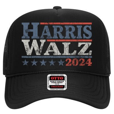 Harris Waltz 2024 Election Kamala Harris Tim Waltz 2024 High Crown Mesh Back Trucker Hat