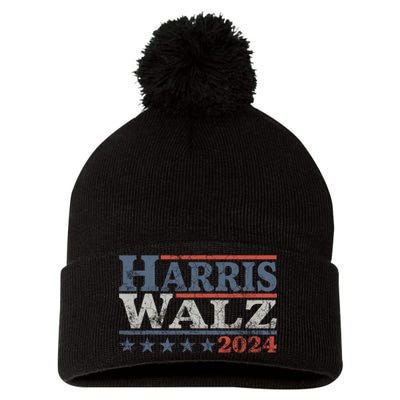 Harris Waltz 2024 Election Kamala Harris Tim Waltz 2024 Pom Pom 12in Knit Beanie