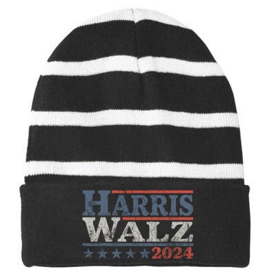 Harris Waltz 2024 Election Kamala Harris Tim Waltz 2024 Striped Beanie with Solid Band