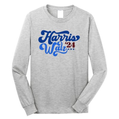 Harris Walz 2024 Retro Long Sleeve Shirt