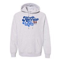 Harris Walz 2024 Retro Premium Hoodie