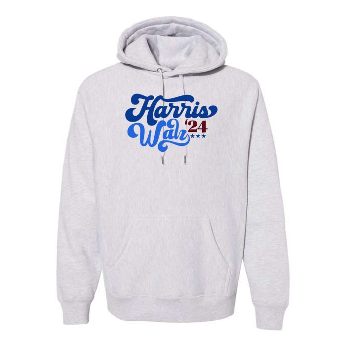 Harris Walz 2024 Retro Premium Hoodie