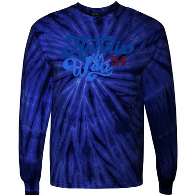 Harris Walz 2024 Retro Tie-Dye Long Sleeve Shirt