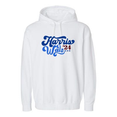 Harris Walz 2024 Retro Garment-Dyed Fleece Hoodie