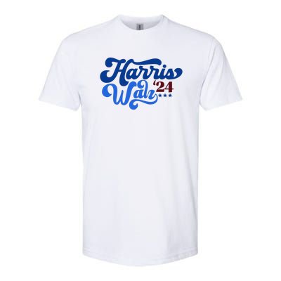 Harris Walz 2024 Retro Softstyle CVC T-Shirt