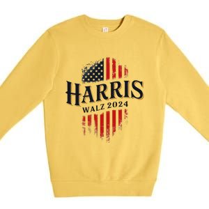 Harris Walz 2024 Vote Blue Tim Kamala Election Art Premium Crewneck Sweatshirt