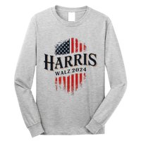 Harris Walz 2024 Vote Blue Tim Kamala Election Art Long Sleeve Shirt