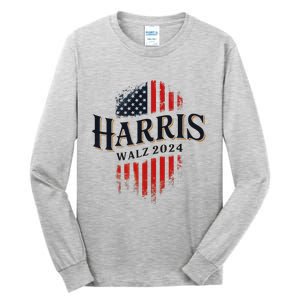 Harris Walz 2024 Vote Blue Tim Kamala Election Art Tall Long Sleeve T-Shirt