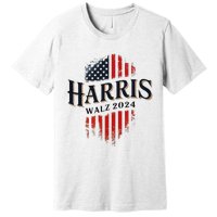 Harris Walz 2024 Vote Blue Tim Kamala Election Art Premium T-Shirt