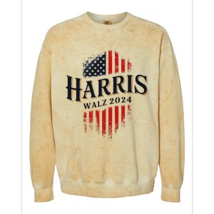 Harris Walz 2024 Vote Blue Tim Kamala Election Art Colorblast Crewneck Sweatshirt