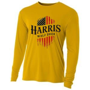 Harris Walz 2024 Vote Blue Tim Kamala Election Art Cooling Performance Long Sleeve Crew