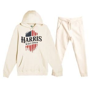 Harris Walz 2024 Vote Blue Tim Kamala Election Art Premium Hooded Sweatsuit Set