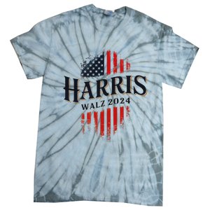 Harris Walz 2024 Vote Blue Tim Kamala Election Art Tie-Dye T-Shirt