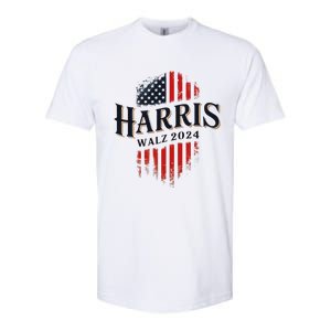 Harris Walz 2024 Vote Blue Tim Kamala Election Art Softstyle CVC T-Shirt