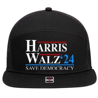 Harris Waltz 2024 Vice President Kamala Harris Tim Walz 2024 7 Panel Mesh Trucker Snapback Hat