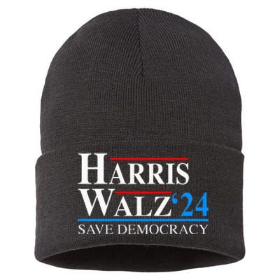 Harris Waltz 2024 Vice President Kamala Harris Tim Walz 2024 Sustainable Knit Beanie