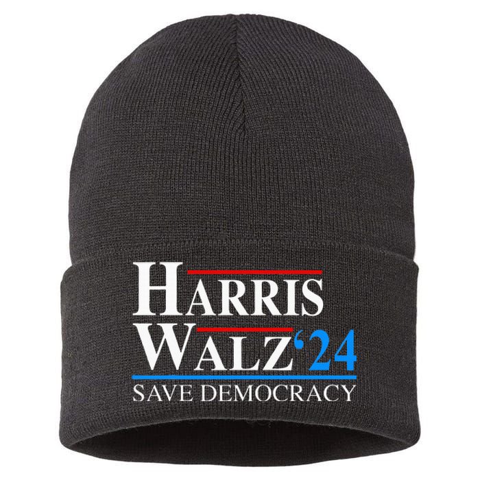 Harris Waltz 2024 Vice President Kamala Harris Tim Walz 2024 Sustainable Knit Beanie