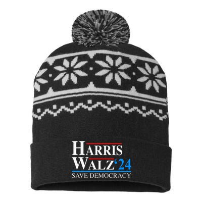 Harris Waltz 2024 Vice President Kamala Harris Tim Walz 2024 USA-Made Snowflake Beanie