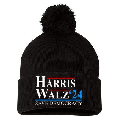 Harris Waltz 2024 Vice President Kamala Harris Tim Walz 2024 Pom Pom 12in Knit Beanie