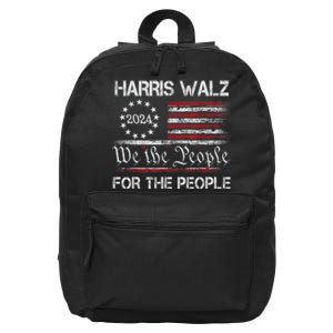 Harris Waltz 2024 For The People Kamala Harris Tim Waltz 16 in Basic Backpack