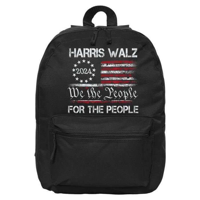 Harris Waltz 2024 For The People Kamala Harris Tim Waltz 16 in Basic Backpack