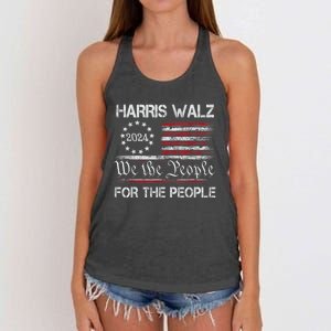 Harris Waltz 2024 For The People Kamala Harris Tim Waltz Women's Knotted Racerback Tank