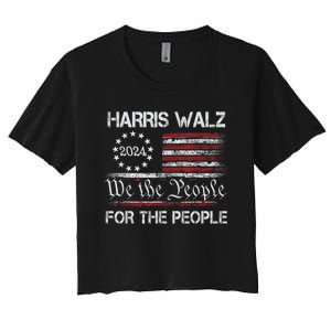 Harris Waltz 2024 For The People Kamala Harris Tim Waltz Women's Crop Top Tee