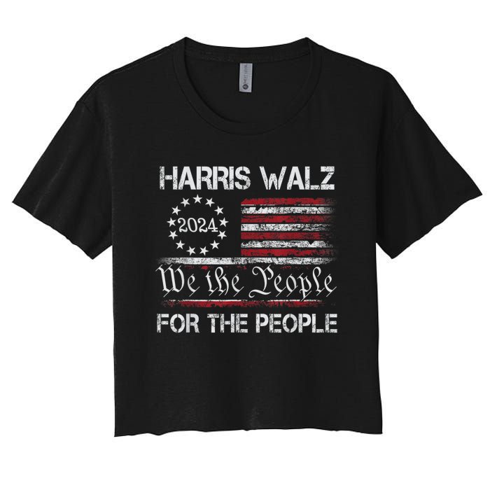 Harris Waltz 2024 For The People Kamala Harris Tim Waltz Women's Crop Top Tee