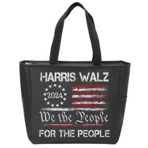 Harris Waltz 2024 For The People Kamala Harris Tim Waltz Zip Tote Bag