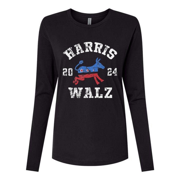 Harris Waltz 2024 Election Kamala Harris Tim Waltz 2024 Womens Cotton Relaxed Long Sleeve T-Shirt