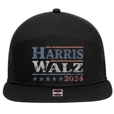 Harris Waltz 2024 Election Kamala Harris Tim Waltz 2024 7 Panel Mesh Trucker Snapback Hat