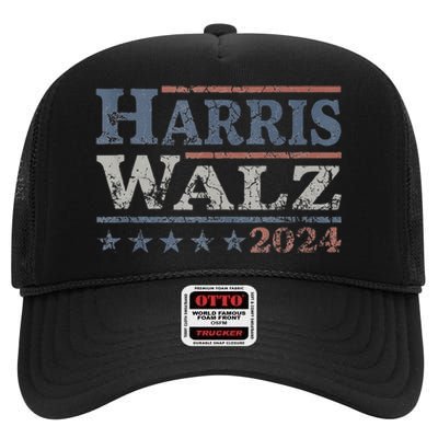 Harris Waltz 2024 Election Kamala Harris Tim Waltz 2024 High Crown Mesh Back Trucker Hat