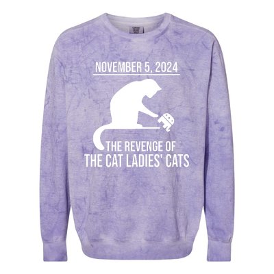 Harris Walz 2024 November 5 2024 The Revenge Of The Cat Ladies Cats Colorblast Crewneck Sweatshirt