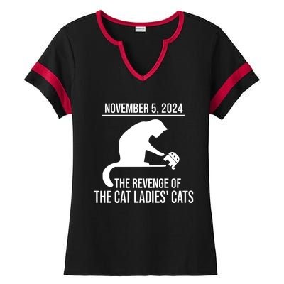 Harris Walz 2024 November 5 2024 The Revenge Of The Cat Ladies Cats Ladies Halftime Notch Neck Tee