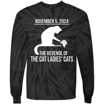 Harris Walz 2024 November 5 2024 The Revenge Of The Cat Ladies Cats Tie-Dye Long Sleeve Shirt