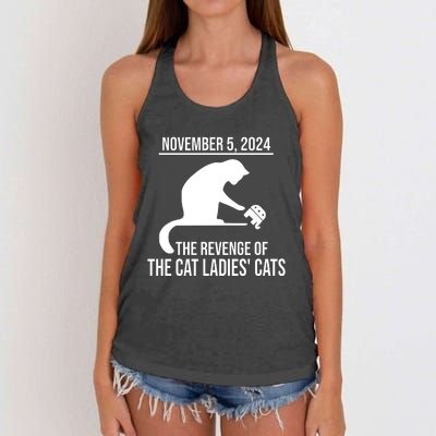 Harris Walz 2024 November 5 2024 The Revenge Of The Cat Ladies Cats Women's Knotted Racerback Tank