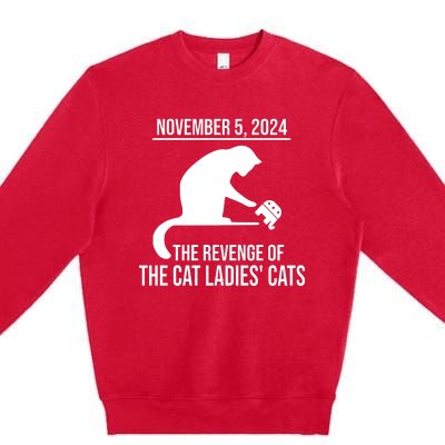 Harris Walz 2024 November 5 2024 The Revenge Of The Cat Ladies Cats Premium Crewneck Sweatshirt