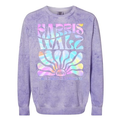 Harris Waltz 2024 For A Brighter Tomorrow Boho Aesthetic Colorblast Crewneck Sweatshirt