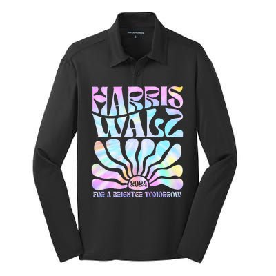 Harris Waltz 2024 For A Brighter Tomorrow Boho Aesthetic Silk Touch Performance Long Sleeve Polo