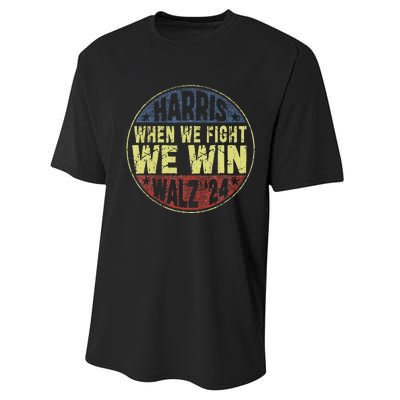 Harris Waltz 2024 When We Fight We Win American Election Performance Sprint T-Shirt