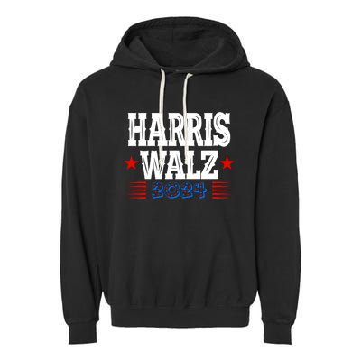 Harris Walz 2024  Kamala Harris Tim Walz President  Democratic Electio Garment-Dyed Fleece Hoodie