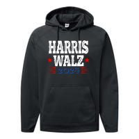 Harris Walz 2024  Kamala Harris Tim Walz President  Democratic Electio Performance Fleece Hoodie