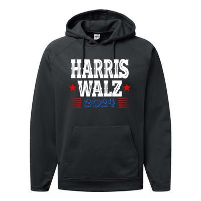 Harris Walz 2024  Kamala Harris Tim Walz President  Democratic Electio Performance Fleece Hoodie