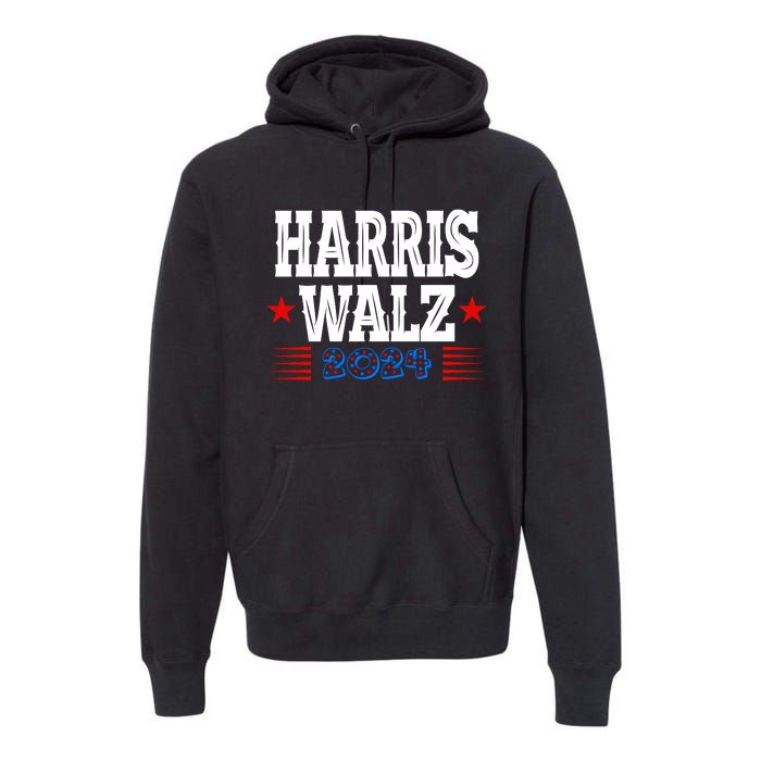 Harris Walz 2024  Kamala Harris Tim Walz President  Democratic Electio Premium Hoodie